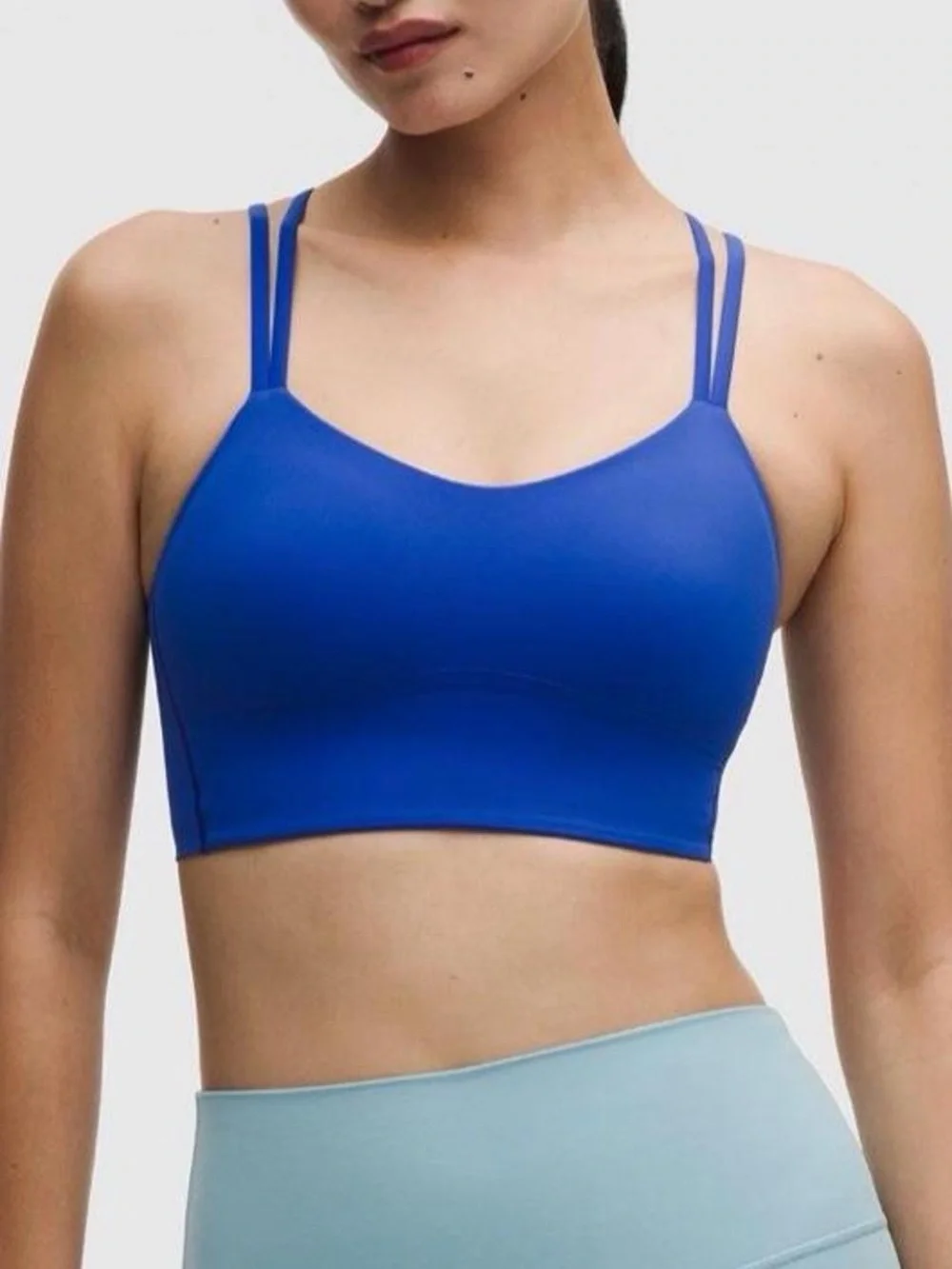 lululemon Like a Cloud Longline Bra in Beach Ball Blue. Light Support B/C Cup.